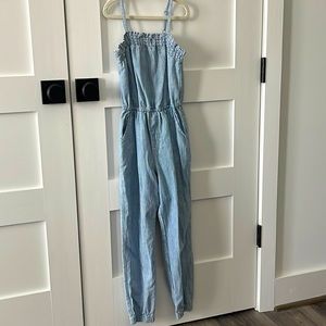 Abercrombie kids denim romper. Spaghetti straps with edge detail